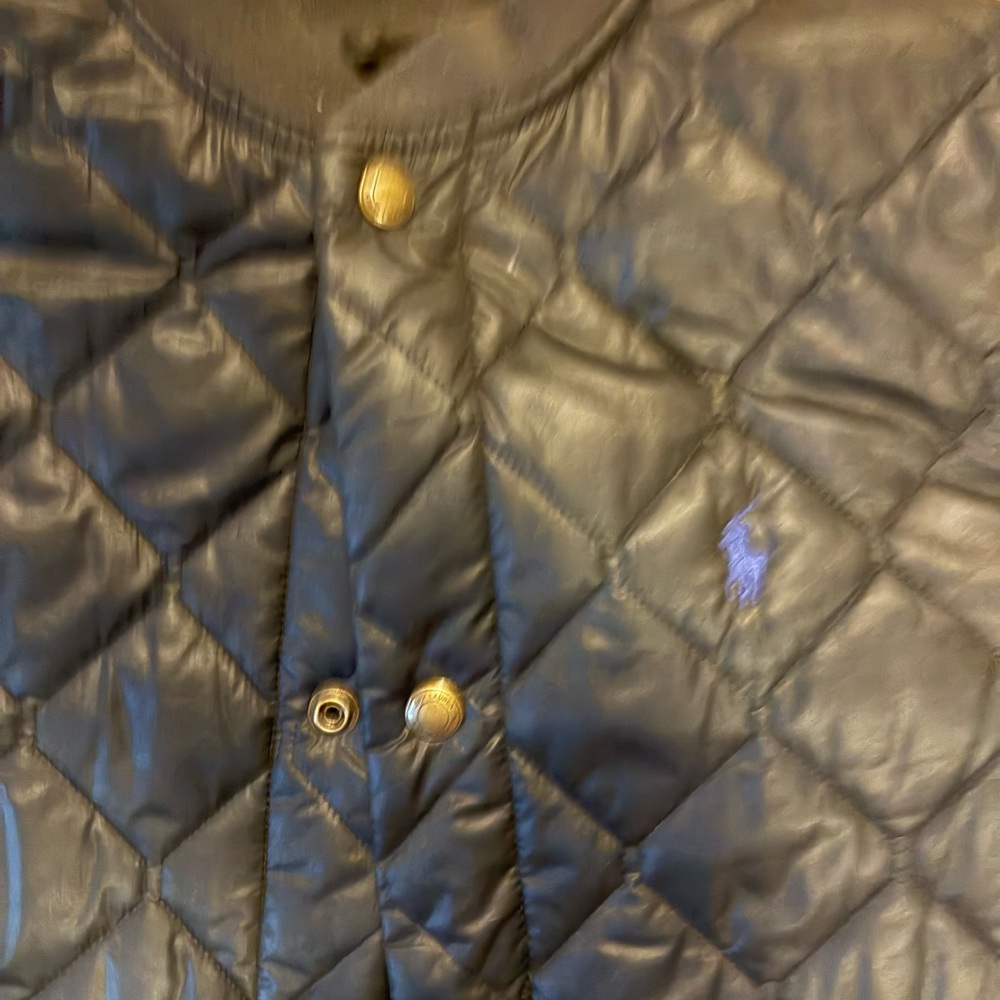 Kids Polo - Black Quilted Jacket - GREAT CONDITION - Size L - 10 to 12 - Picture 2 of 3